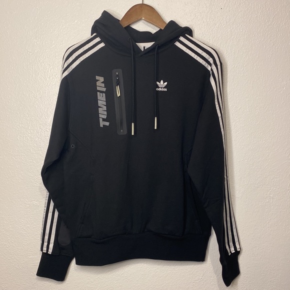 Adidas Pullover Hoodie with Drawstring Hood and Split Kangaroo Pocket - Picture 5 of 9
